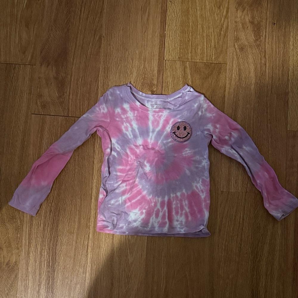 The Children's Place Pink and Lavender Spiral Long Sleeve Tee